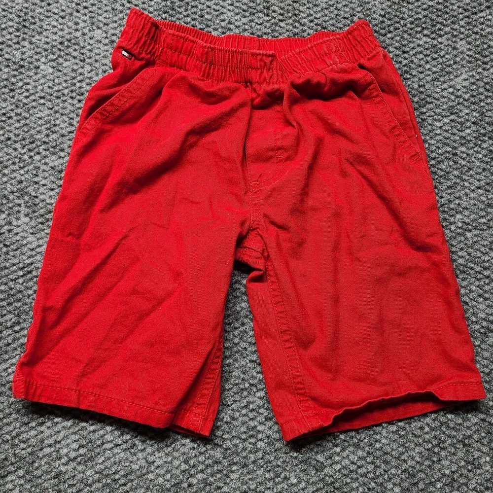 Tommy Hilfiger Chino Shorts Kids 6 Red Cotton Ultra Low Rise Elastic Waist